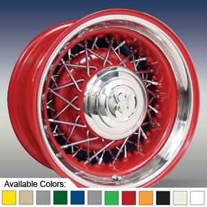STREET ROD WIRE WHEEL - PAINTED WITH CHROME SPOKES